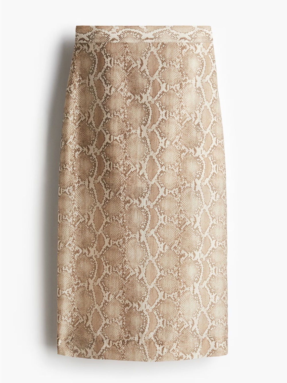H&M Beige Snake-Print Pencil Skirt